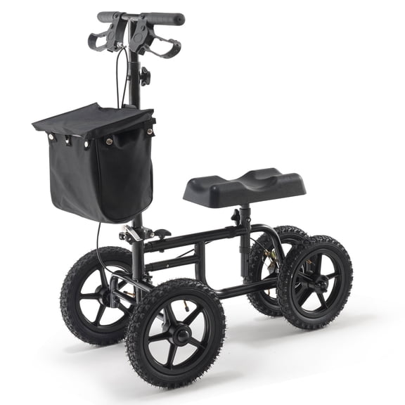 All-Terrain, Height-Adjustable Handlebar Knee Walker Scooter, Black, 250 lb Limit