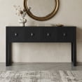 thumbnail image 6 of Aukfa 55" Geometric Carved Console Table with 3 Drawers, Fluted Leg Entryway Table, Modern Sofa Accent Table for Living Room/Hallway,Parchment, 6 of 8