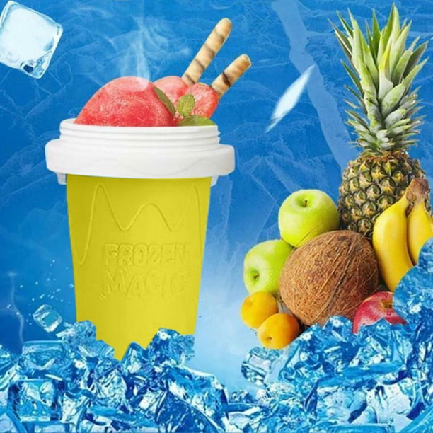 Squeeze Copa casera Quick Frozen Slushy Shake Ice Cream Maker (Amarillo)