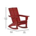 thumbnail image 6 of Flash Furniture Halifax Adirondack Rocking Chair with Cup Holder, Weather Resistant HDPE Adirondack Rocking Chair in Red, 6 of 12