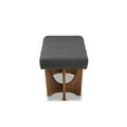 thumbnail image 3 of Baxton Studio Theo Mid-Century Modern Dark Grey Fabric Upholstered Walnut Finished Bench, 3 of 5
