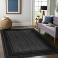thumbnail image 4 of Beverly Rug Floral Bordered Washable Outdoor Indoor Area Rugs 8x10 Black, 4 of 9
