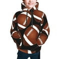 thumbnail image 5 of Kll Unisex Kids Boys Girls Hooded Pocket Pullover Hoodies-Brown Football On Black, 5 of 9