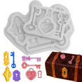 thumbnail image 6 of Necvior High Gloss Shiny High Quality for Key Couple Lock Silicone Mold Resin Jewelry Earring Necklace Polymer Clay Mold, 6 of 12