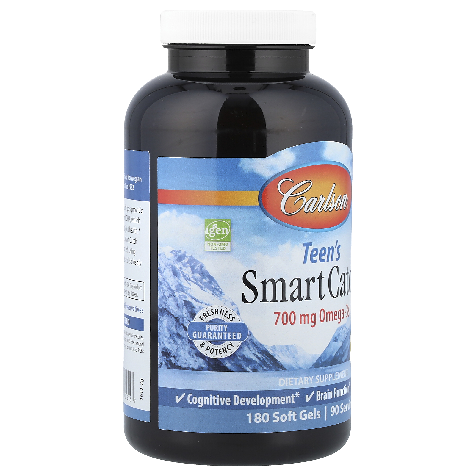Carlson Labs - Smart Catch Norwegian Fish Oil Omega-3 DHA & EPA For Teens Lemon 1000 mg. - 180 Softgels
