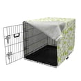 thumbnail image 3 of Floral Dog Crate Cover, Flourishing Leaves on Branches Pattern Botanical Nature Themed Spring Feels, Easy to Use Pet Kennel Cover Small Dogs Puppies Kittens, 7 Sizes, Lime Green White, by Ambesonne, 3 of 6