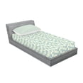 thumbnail image 2 of Ambesonne Modern Fitted Sheet & Pillow Sham Set, Big Small Squares Tile, Twinxl, Pale Blue Cream, 2 of 2
