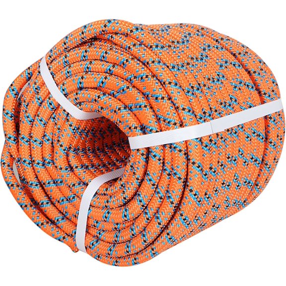Arborist Tree Rope, 1/2inch by 150FT, 32 Strand Bull Rope up to 18KN Tensile Strength, Orange, Blue, Black