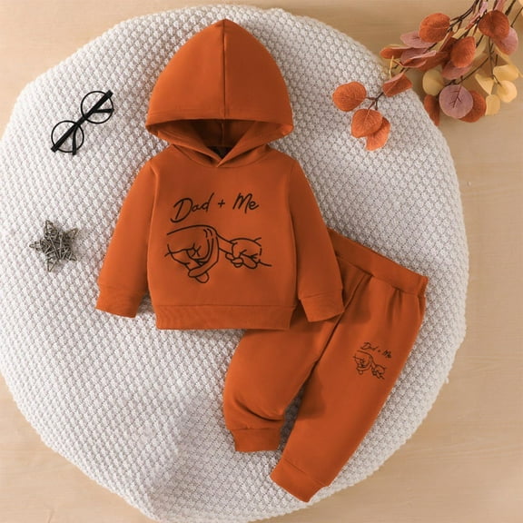 Hicidod Toddler 2pcs Outfits Long Sleeve Hoodies Sweatpants Cute Cartoon Printed Fall Winter Casual Sport Clothing Set