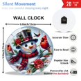 thumbnail image 3 of Decorative Clocks： Romantic Christmas Roses And Cardinals Snowman Wreath Glass Wall Clock ，Winter Decor Wall Clock for Homes, Bars, Offices, Man Caves, Garages, And Living Rooms. Also Makes A Great, 3 of 8