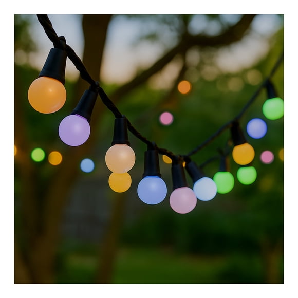 Mainstays Solar LED Globe String Light with 180 Lights - Colour Changing