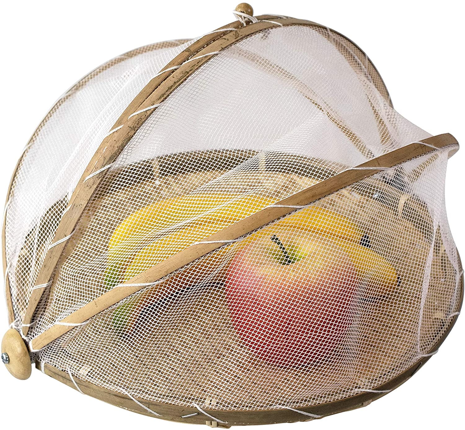 Visland Bamboo Woven Round Food Tent and Plate Serving Cover Wicker