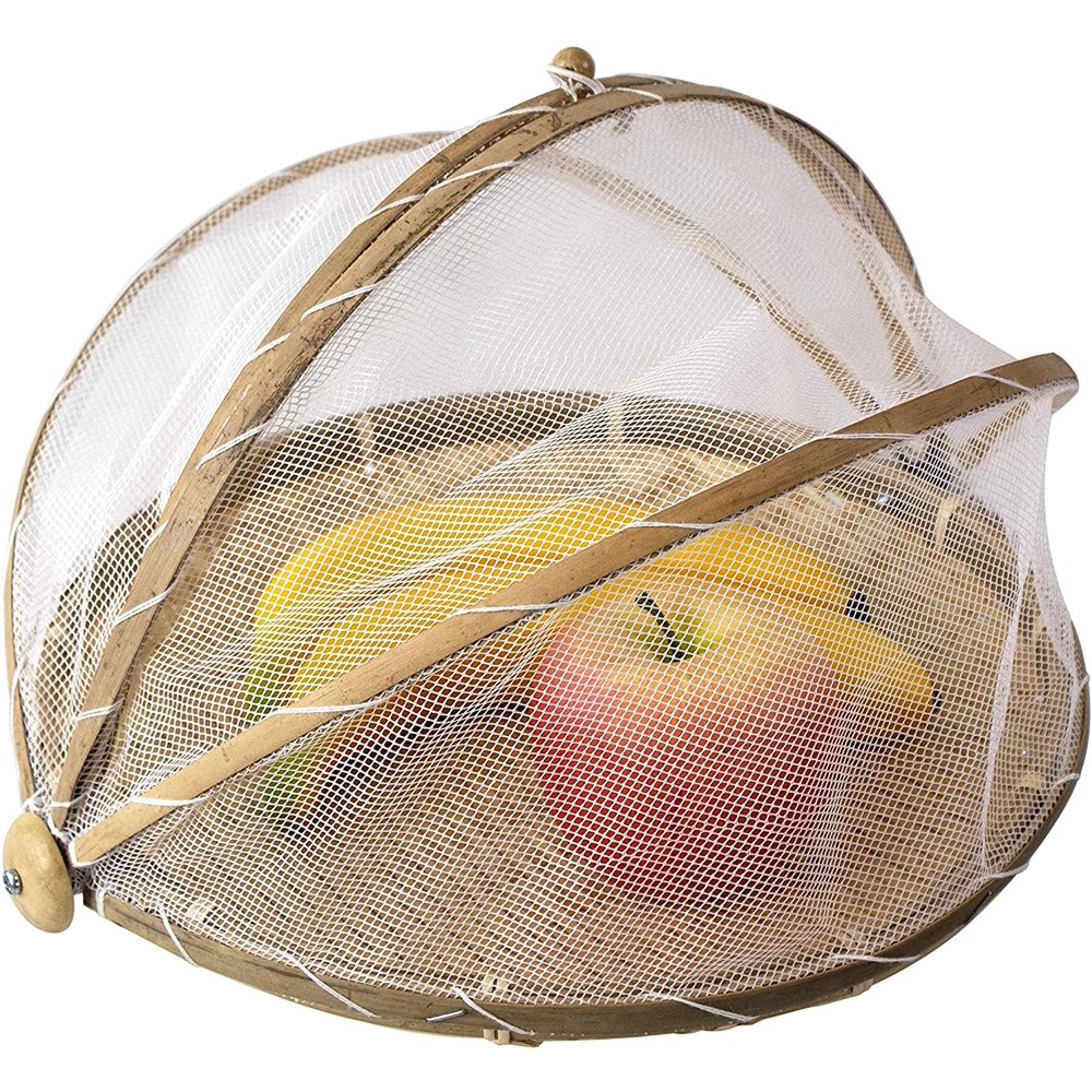 Visland Bamboo Woven Round Food Tent and Plate Serving Cover Wicker