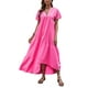 thumbnail image 1 of SAYOO , vestido suelto de manga corta para mujer, Color sólido, cuello en V, dobladillo Irregular, elegante vestido de fiesta de playa de verano, ropa de calle de vacaciones SAYOO  Casual, 1 of 9