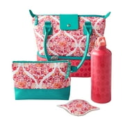 The Pioneer Woman Insulated Lunch Kit Set with Extra Bag/Ice Pack/Bottle, Rustic Kitchen Organizer or Storage Accessory, Perfect for Farmhouse Kitchen Décor