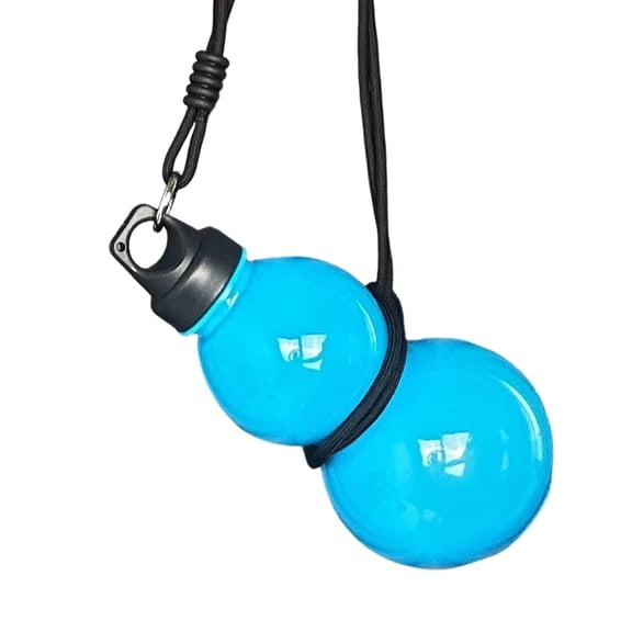 Gourd Water Bottle 600Ml Portable Outdoor Crossbody Plastic Cup with Adjustable Strap Oriental Shape for Hiking Camping