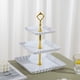 thumbnail image 5 of Soporte para bandeja de frutas de 3 niveles | Plato expositor de pastel de postre multicapa | Servidor decorativo de alta resistencia para bodas, fiestas, sala de estar, cocina | Fácil montaje |, 5 of 5
