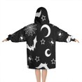 thumbnail image 2 of Black Halloween Bat Spider Pattern Blanket Hoodies for Kids 6-13YR Oversize Wearable Blanket Hoodies for Boys Girls Teens, 2 of 7