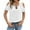 White, variant on XIAONU Womens Blouses Cross Front V Neck Off Shoulder Short Sleeve Shirt Solid Color baggy Trendy Pullover Shirt