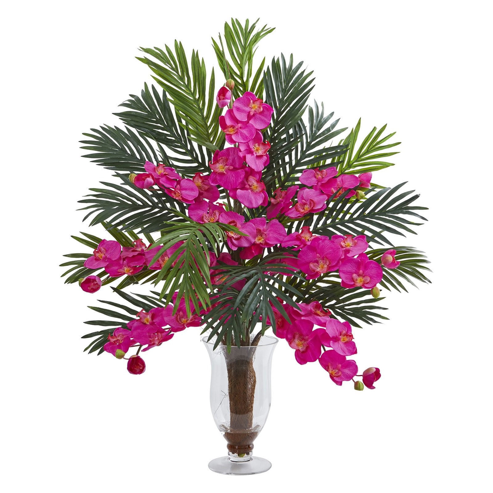 Nearly Natural Phalaenopsis Orchid and Areca Palm Artificial Arrangement