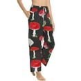 thumbnail image 2 of Uemuo Red Mushrooms Pattern Women's Wide Leg Palazzo Lounge Pants with Pockets Light Weight Loose Comfy Casual Pajama Pants-X-Large, 2 of 9