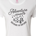 thumbnail image 4 of Inktastic Adventure Awaits Outside in Nature with Tent and Mountains Women's T-Shirt, 4 of 5
