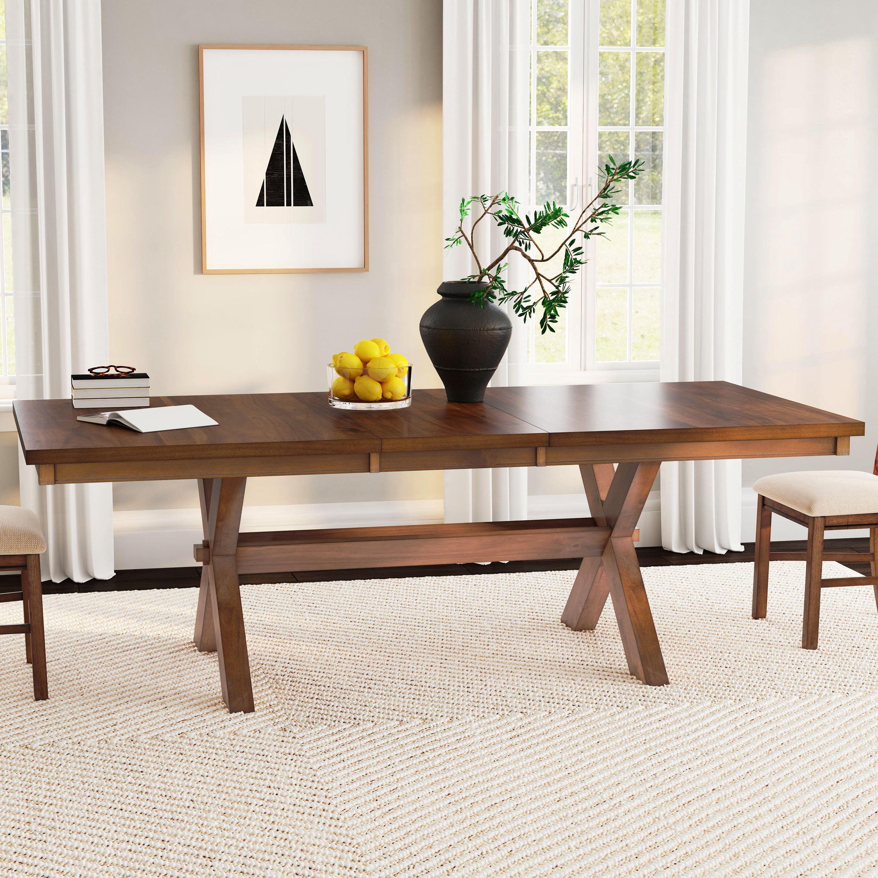 Powell, Kraven Dining Table, Expandable, Dark Hazelnut - Walmart.com