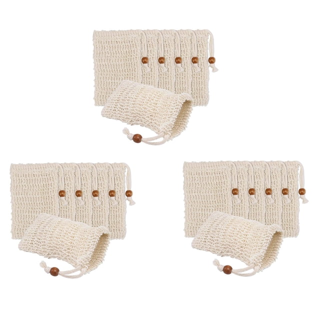 Paquete de 120 Bolsas Exfoliantes de Jabón, Bolsa de Jabón de de Sisal Hecha con Cordón para Uso en Baño Y Ducha