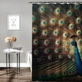 thumbnail image 2 of GOSMITH Fashionable Decorative Colorful Peacock Feather Shower Curtain for Bathroom Decoration White, 2 of 7