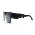 thumbnail image 3 of Womens Contemporary Mod Design Metal Rim Rectangle Cat Eye Sunglasses All Black, 3 of 4