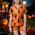 thumbnail image 2 of Leey-World Halloween Pajamas for Girls Girls Pajama Set With Cute Print Home Short Sleeve Shorts Pajama Set, 2 of 5