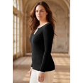thumbnail image 3 of Jessica London Women's Plus Size Ribbed Keyhole Pullover Sweater, 3 of 3