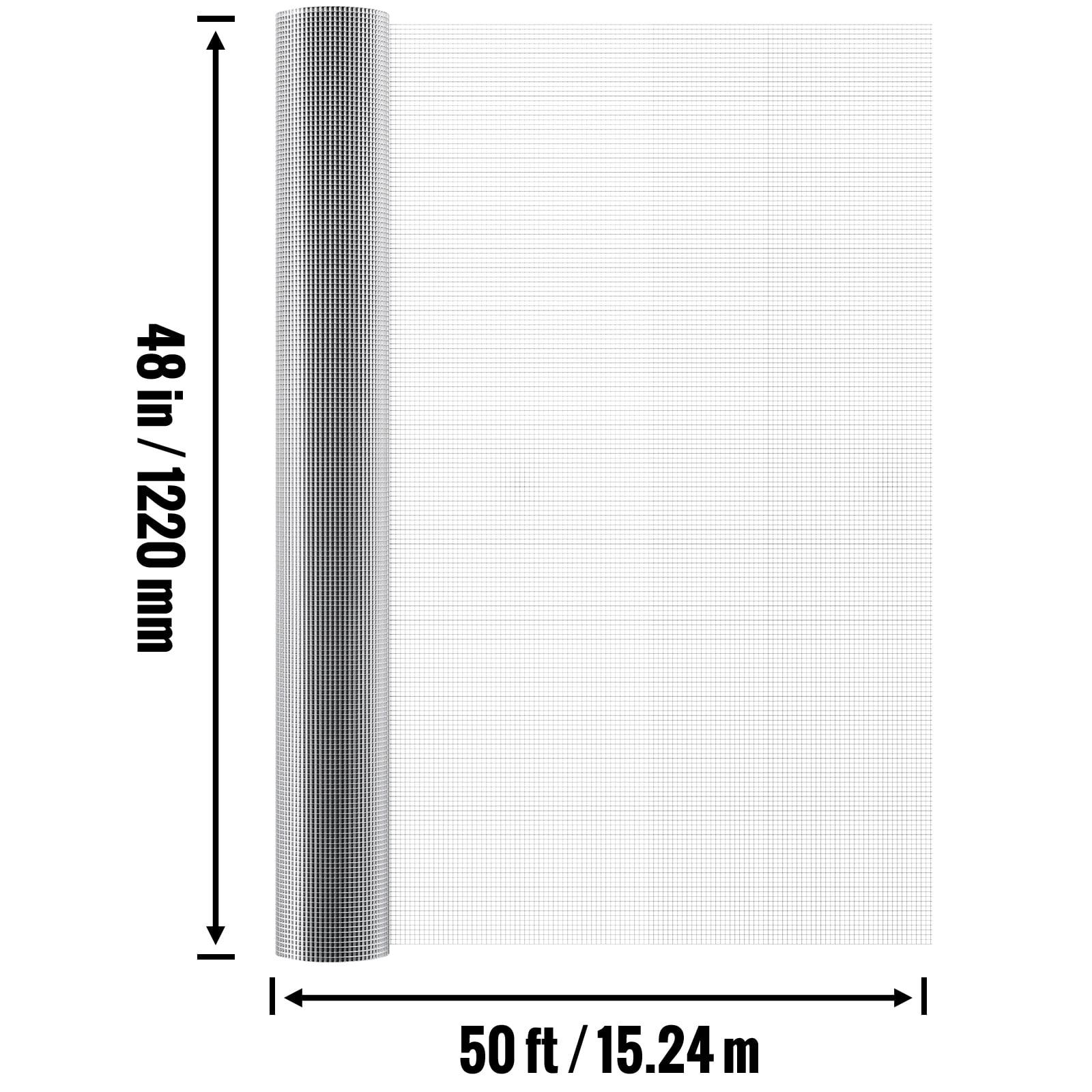 KFFKFF Hardware Mesh, 1/4 inch 48in x 50 ft 23 Gauge, Hot Dipped Galvanized Wire Roll, Suitable for Chicken Coops, Rabbit Enclosures, Garden Protection, and Small Animal Barriers