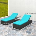 thumbnail image 2 of Turquoise 3-Piece Rattan Lounge Set with Side Table - Outdoor Patio Chaise Loungers & Cushions - Perfect for Deck, Poolside, or Backyard Relaxation, 2 of 7
