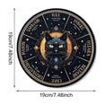 thumbnail image 2 of Wheel Of The Year Wall Hanging, Wooden Black Cat Pagan Witch Calendar, 7.5in Wicca Altar Decor for Yule, Celestial Signs, Christmas & Halloween, 2 of 5