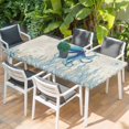 thumbnail image 2 of Blue Octopus Coastal Table Cloths for 5 Foot Rectangle Tables, Coral Summer Beach Nautical Ocean Beige Patio Waterproof Elastic Fitted Tablecloths, Washable Rectangular Table Cover for Camping, 2 of 8
