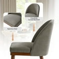 thumbnail image 3 of Upholstered Dining Chairs Armless Side Chairs Set of 4 Solid Wood Legs Restaurant Kitchen Charcoal, 3 of 6