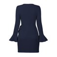 thumbnail image 4 of Vestido, Poliéster Cuello Redondo Transpirable Mujer Vestido Cómodo Bajo Irregular Para Trabajar Para Ir De Compras ANGGREK Otros, 4 of 8