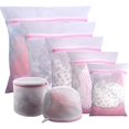 thumbnail image 1 of Bolsas de lavandería de malla de 7 piezas, bolsa de lavadora duradera reutilizada rosa, 1 of 4