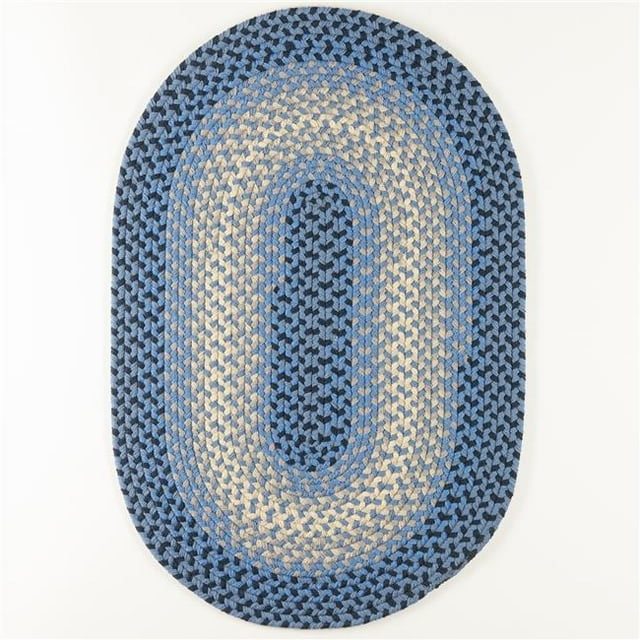 Rhody Rug TR12R084X108 Tapis Ovale 7 x 9 Pi Twin River, Bleu & Multi Couleur