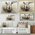 thumbnail image 4 of Designart "Robust Rhino Majesty I" Rhinoceros Floater Framed Canvas Wall Art, 4 of 5