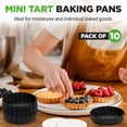 thumbnail image 2 of NutriChef Mini Tart Pans 10 Nonstick Molds With Removable Bottoms | 4 Inch Heavy Duty Steel Quiche Pans | Oven & Dishwasher Safe | Fluted Sides for Sweet & Savory Foods | Includes 200 Parchment Papers, 2 of 7