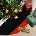 thumbnail image 3 of Red Black Stripe Christmas Tree Skirt 48 Inches, Geometric Simple Color Line Xmas Trees Skirt Mat Cover Decorations for Holiday Party Indoor Outdoor, 3 of 9