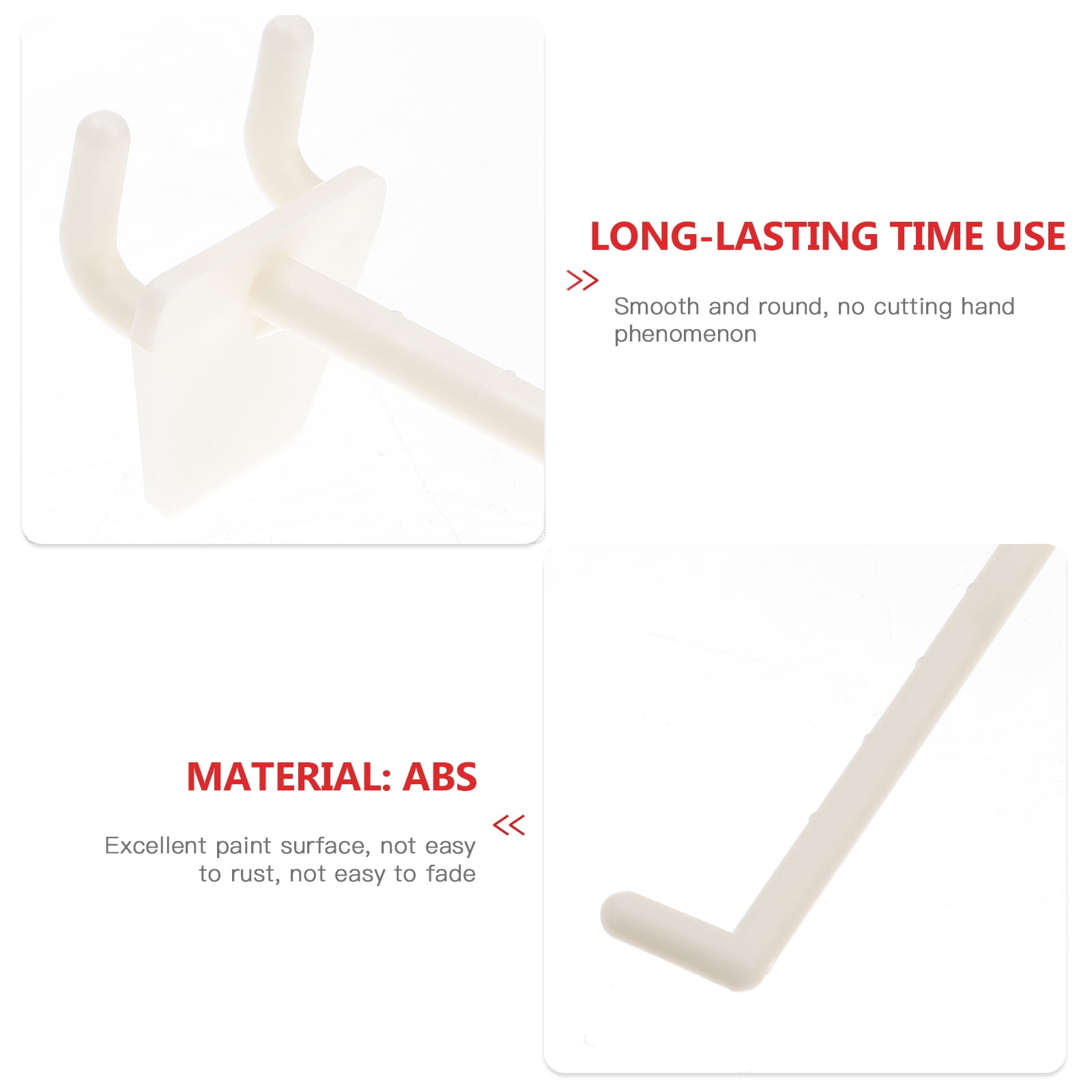 BESTYASH 100Pcs Peg Board Tool Utility Hooks Beige ABS Material Universal Design for Efficient Storage