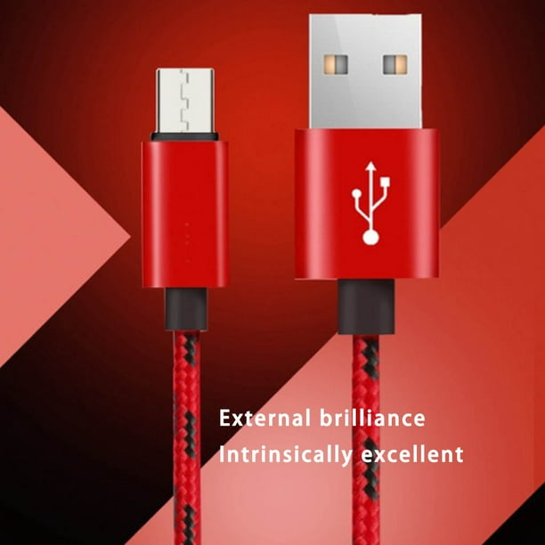 Inteprter Cable USB C, cargador rápido, cable de carga trenzado de nailon tipo C para Cable A52 A72 S10, Cables Usb tipo C Teléfono y Comunicación Gris