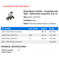 thumbnail image 2 of Brake Master Cylinder - Compatible with 2003 - 2008 Pontiac Grand Prix 3.8L V6 2004 2005 2006 2007, 2 of 2
