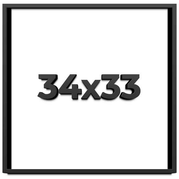 34x33 Shadow Box Frame Black | 1 inches Deep Real Wood Contemporary Shadowbox Display Frame | UV