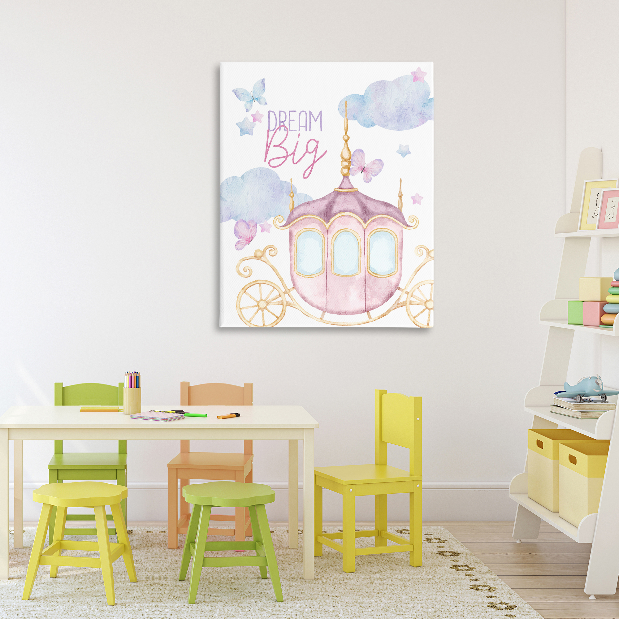 Dream Big Fantasy Carriage Canvas Wall Art, design by Kim Allen