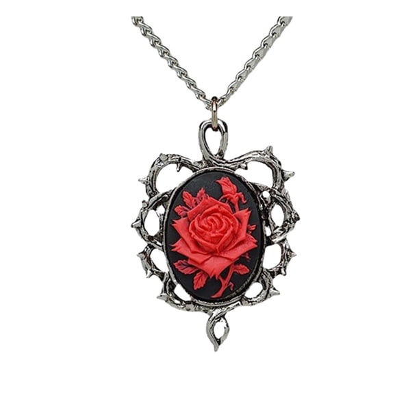 Rosa de plata latiendo el corazón de titanio collar de acero collar de circonio para siempre 520 latido del corazón