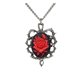 thumbnail image 1 of Rosa de plata latiendo el corazón de titanio collar de acero collar de circonio para siempre 520 latido del corazón, 1 of 7